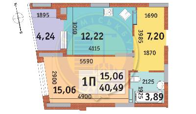1-кімнатна 40.49 м² в ЖК Італійський квартал від 22 650 грн/м², Київ