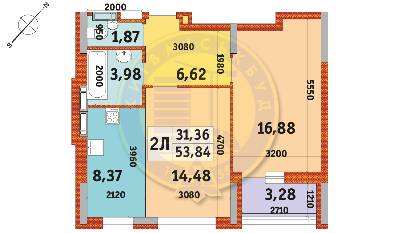 2-кімнатна 53.84 м² в Апарт-комплекс у Пущі-Водиці від 22 320 грн/м², Київ