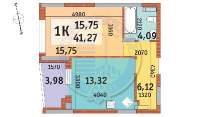 1-кімнатна 41.27 м² в ЖК Італійський квартал від 22 650 грн/м², Київ