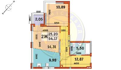 2-кімнатна 54.17 м² в Апарт-комплекс у Пущі-Водиці від 18 800 грн/м², Київ