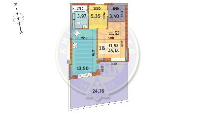 1-кімнатна 45.18 м² в ЖК Італійський квартал від 22 650 грн/м², Київ