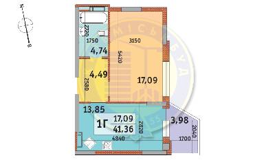 1-кімнатна 41.36 м² в ЖК Італійський квартал від 23 544 грн/м², Київ