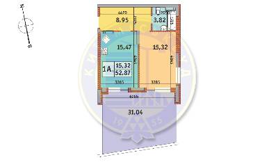 1-кімнатна 52.87 м² в ЖК Італійський квартал від 22 650 грн/м², Київ
