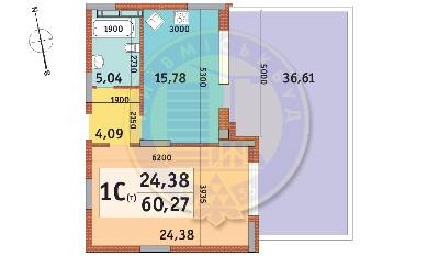 1-кімнатна 60.27 м² в ЖК Італійський квартал від 26 352 грн/м², Київ