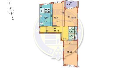 3-кімнатна 99.3 м² в ЖК Італійський квартал від 22 850 грн/м², Київ