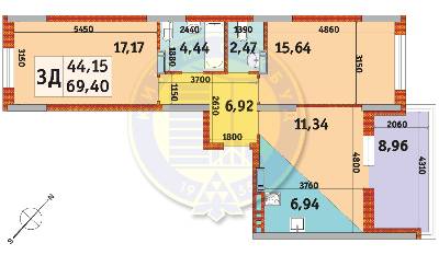 3-кімнатна 69.4 м² в Апарт-комплекс у Пущі-Водиці від 19 865 грн/м², Київ