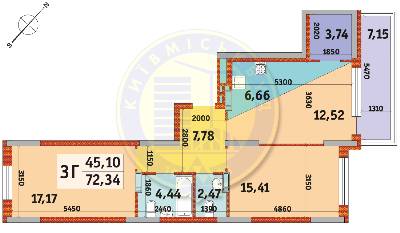 3-кімнатна 72.34 м² в Апарт-комплекс у Пущі-Водиці від 23 370 грн/м², Київ