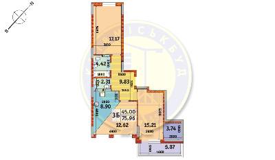 3-кімнатна 75.96 м² в Апарт-комплекс у Пущі-Водиці від 18 800 грн/м², Київ