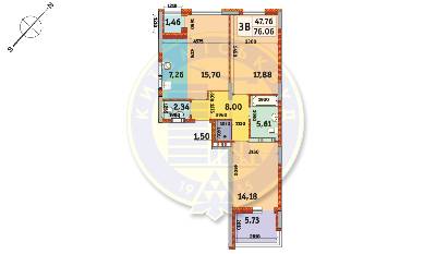 3-кімнатна 76.06 м² в Апарт-комплекс у Пущі-Водиці від 19 865 грн/м², Київ