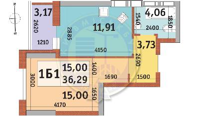 1-кімнатна 36.29 м² в ЖК Абрикосовий від 22 200 грн/м², Київ