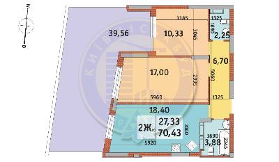 2-кімнатна 70.43 м² в ЖК Італійський квартал від 21 550 грн/м², Київ