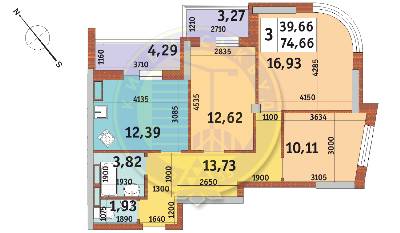 3-кімнатна 74.66 м² в ЖК Каховська від 22 700 грн/м², Київ