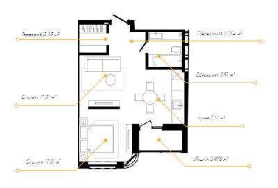 1-кімнатна 41.79 м² в ЖК 044 від 56 650 грн/м², Київ