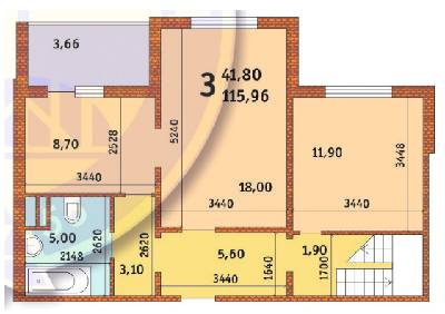3-комнатная 115.96 м² в ЖК Новомостицко-Замковецкий от 20 736 грн/м², Киев