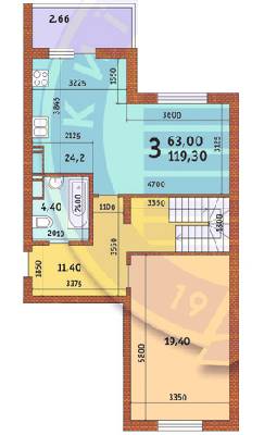 3-комнатная 119.3 м² в ЖК Новомостицко-Замковецкий от застройщика, Киев