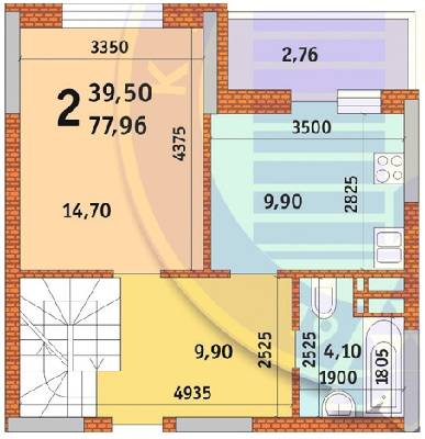 2-комнатная 77.96 м² в ЖК Новомостицко-Замковецкий от 21 115 грн/м², Киев