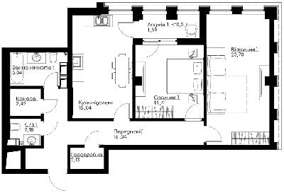 2-комнатная 87.94 м² в ЖК Chicago Central House от 57 517 грн/м², Киев