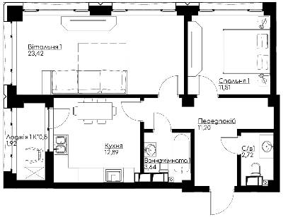 2-комнатная 69.22 м² в ЖК Chicago Central House от 57 517 грн/м², Киев