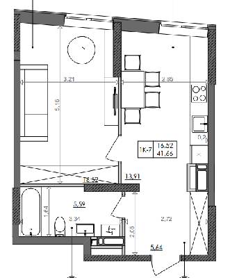 1-кімнатна 41.66 м² в ЖК Svitlo Park від 36 223 грн/м², Київ