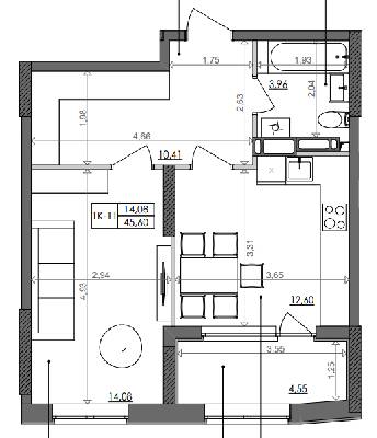 1-кімнатна 45.8 м² в ЖК Svitlo Park від 26 559 грн/м², Київ