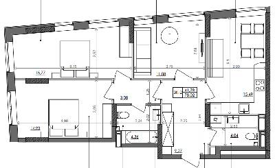 3-кімнатна 78.02 м² в ЖК Svitlo Park від 24 889 грн/м², Київ