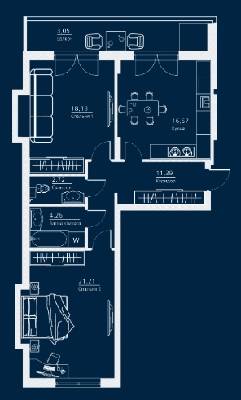 2-комнатная 77.27 м² в ЖК Einstein Concept House от 47 050 грн/м², Киев