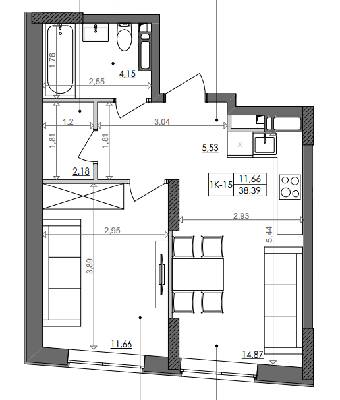 1-кімнатна 38.39 м² в ЖК Svitlo Park від 36 447 грн/м², Київ