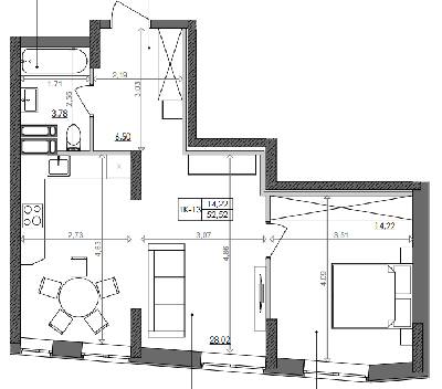 1-кімнатна 52.52 м² в ЖК Svitlo Park від 36 950 грн/м², Київ