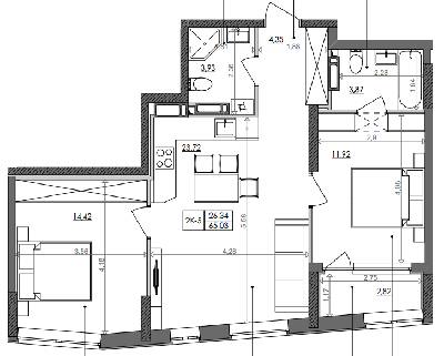 2-кімнатна 65.03 м² в ЖК Svitlo Park від 29 464 грн/м², Київ