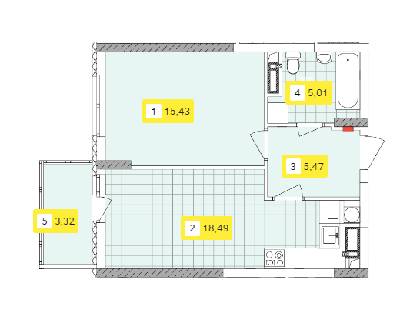 1-комнатная 47.72 м² в ЖК Отрадный от 32 247 грн/м², Киев