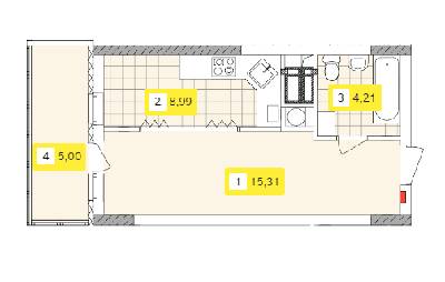 1-комнатная 33.51 м² в ЖК Отрадный от 32 247 грн/м², Киев