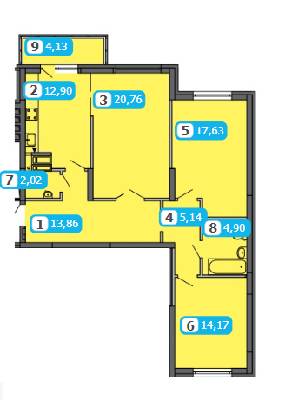 3-кімнатна 95.51 м² в ЖК Паркові озера від 22 572 грн/м², Київ