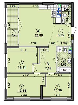 3-кімнатна 90.33 м² в ЖК Seven від 19 700 грн/м², Київ
