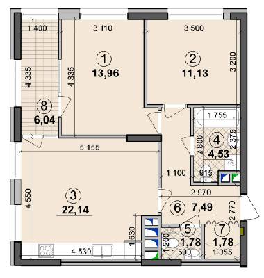 2-кімнатна 68.85 м² в ЖК Seven від 21 200 грн/м², Київ