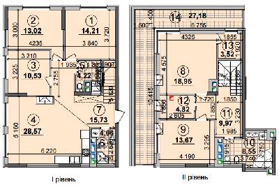 Дворівнева 157.97 м² в ЖК Seven від 22 500 грн/м², Київ