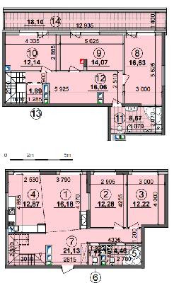Дворівнева 155.65 м² в ЖК Seven від 22 500 грн/м², Київ