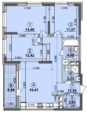 3-кімнатна 84.55 м² в ЖК Seven від 19 850 грн/м², Київ