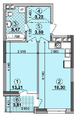 1-кімнатна 45.91 м² в ЖК Seven від 25 050 грн/м², Київ