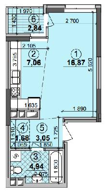 1-кімнатна 35.02 м² в ЖК Seven від 25 050 грн/м², Київ