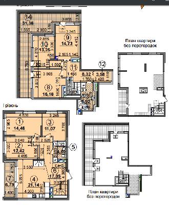 Дворівнева 155.53 м² в ЖК Seven від 28 500 грн/м², Київ