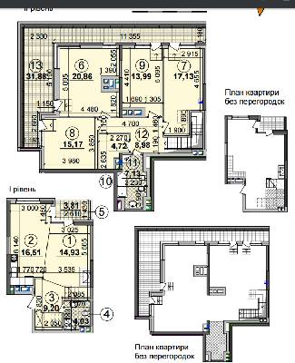 Дворівнева 144.12 м² в ЖК Seven від 28 500 грн/м², Київ
