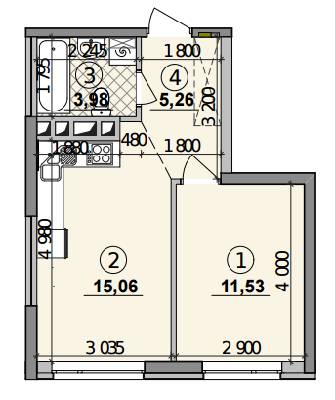 1-кімнатна 35.83 м² в ЖК Seven від 25 050 грн/м², Київ