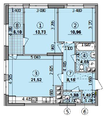 2-кімнатна 68.38 м² в ЖК Seven від 21 200 грн/м², Київ