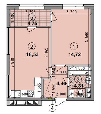 1-кімнатна 46.77 м² в ЖК Seven від 25 050 грн/м², Київ