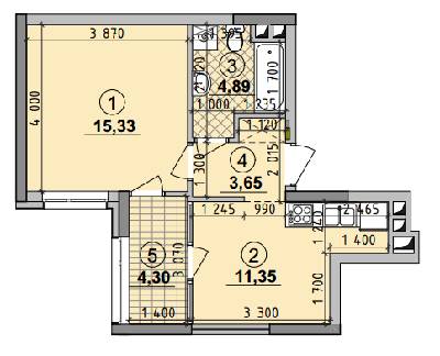 1-кімнатна 39.52 м² в ЖК Seven від 25 050 грн/м², Київ