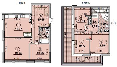 Дворівнева 120.19 м² в ЖК Seven від 28 500 грн/м², Київ