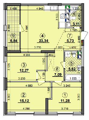 3-кімнатна 90.4 м² в ЖК Seven від 28 750 грн/м², Київ
