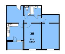 2-кімнатна 72.64 м² в ЖК Navigator від 14 500 грн/м², Київ