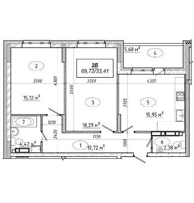 2-кімнатна 69.72 м² в ЖК Ярославичі-2 від 15 750 грн/м², м. Вишгород