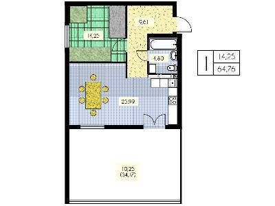 1-кімнатна 64.76 м² в ЖК Набережний від 16 000 грн/м², м. Вишгород